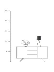 Grosse Tripod Tischlampe Ripo, Lampenschirm: Stoff, Dunkelgrau, Silberfarben, Ø 23 x H 54 cm