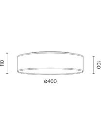 Plafón en efecto cuero Trece, Pantalla: cuero sintético, Crema, Ø 40 x Al 11 cm