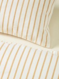 Parure de lit avec drap-housse coton bio Ghia, Beige, jaune moutarde
