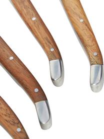 Nóż do steków z drewnianym uchwytem Jasmine, 6 szt., Odcienie srebrnego, jasne drewno naturalne, D 23 cm