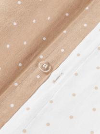 Funda de almohada reversible de franela a lunares Betty, Beige claro, blanco, An 50 x L 70 cm