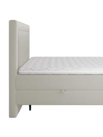 Prémiová sametová boxspring postel  s úložným prostorem Joy, Světle šedá, 140 x 200 cm, stupeň tvrdosti H3