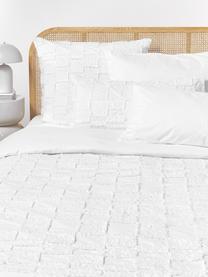 Baumwollperkal-Bettdeckenbezug Scout mit getufteter Verzierung, Webart: Perkal, Weiß, B 200 x L 200 cm