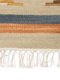 Tappeto kilim in lana con frange Olon, 100% lana, Multicolore, Larg. 125 x Lung. 185 cm (taglia S)