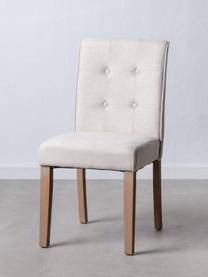 Chaise rembourrée en lin Capitone, Couleur crème