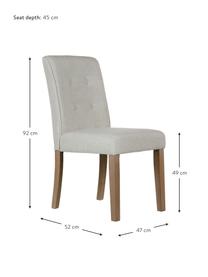 Chaise rembourrée en lin Capitone, Couleur crème