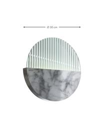 Applique a LED effetto marmo Jupiter, Struttura: metallo rivestito, Grigio marmorizzato, Ø 30 x Prof. 3 cm