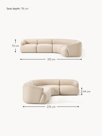 Sofá rinconera modular Sofia (4 plazas), Tapizado: 100% polipropileno Alta r, Estructura: madera de abeto, tablero , Patas: plástico El material util, Tejido beige claro, An 312 x F 235 cm