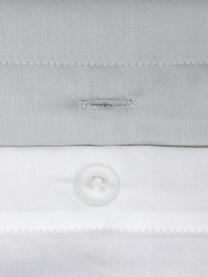 Dwustronna pościel z satyny bawełnianej Julia, Biały, jasny szary, 200 x 200 cm + 2 poduszki 80 x 80 cm