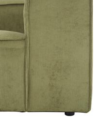 Modulaire bank Lennon (3-zits) van corduroy, Bekleding: corduroy (92% polyester, , Frame: massief grenenhout, FSC-g, Poten: kunststof, Corduroy olijfgroen, B 238 x H 119 cm