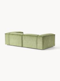 Modulares Sofa Lennon (3-Sitzer) aus Cord, Bezug: Cord (92 % Polyester, 8 %, Gestell: Massives Kiefernholz, Spe, Cord Olivgrün, B 238 x T 119 cm