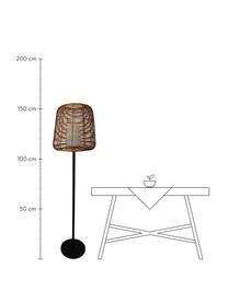 Lámpara de pie regulable para exterior Boheme, con enchufe, Lámpara: poliratan, Cable: plástico, Marrón, negro, blanco, Ø 40 x Al 154 cm