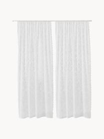 Cortinas transparentes con dobladillo Lacina, 2 uds., 100% poliéster, Blanco, An 140 x L 250 cm