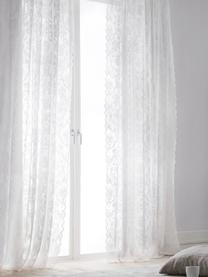 Cortinas transparentes con dobladillo Lacina, 2 uds., 100% poliéster, Blanco, An 140 x L 250 cm