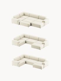 Grosses Ecksofa Melva (4-Sitzer), Bezug: 100 % Polyester Der strap, Gestell: Massives Kiefern- und Fic, Webstoff Off White, B 339 x T 220 cm, Eckteil links