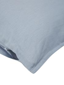 Gewassen katoenen slopen Arlene in blauw, set van 2, Weeftechniek: renforcé Draaddichtheid 1, Blauw, B 40 x L 80 cm