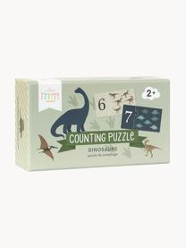 Puzzle pour apprendre les chiffres Dinosaurs, Carton, Vert olive, multicolore, larg. 17 x haut. 10 cm