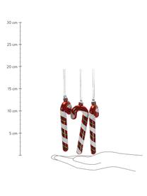 Breukvaste kerstboomhangers Lola H 12 cm, 3 stuks, Rood, wit, groen, B 3 x H 12 cm