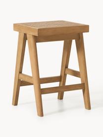 Tabouret de bar en cannage Sissi, Chêne clair, cannage beige clair, larg. 46 x haut. 65 cm