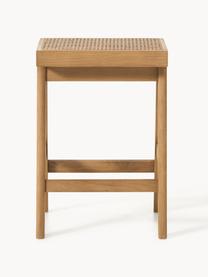 Tabouret de bar en cannage Sissi, Chêne clair, cannage beige clair, larg. 46 x haut. 65 cm