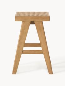 Tabouret de bar en cannage Sissi, Chêne clair, cannage beige clair, larg. 46 x haut. 65 cm