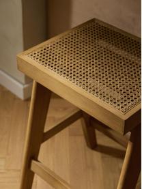 Thekenhocker Sissi mit Wiener Geflecht, Gestell: Eichenholz, lackiert, Sitzfläche: Rattan Dieses Produkt wir, Helles Eichenholz, Hellbeige, B 46 x H 65 cm