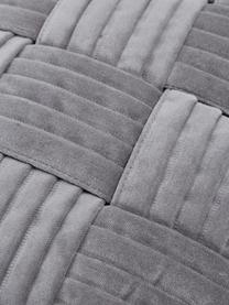 Housse de coussin 45x45 velours gris texturé Sina, Velours (100 % coton), Gris, larg. 45 x long. 45 cm