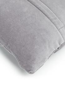 Housse de coussin 45x45 velours gris texturé Sina, Velours (100 % coton), Gris, larg. 45 x long. 45 cm