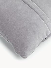 Housse de coussin 45x45 velours gris texturé Sina, Velours (100 % coton), Gris, larg. 45 x long. 45 cm