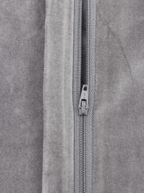 Samt-Kissenhülle Sina mit Strukturmuster, Samt (100 % Baumwolle), Grau, B 45 x L 45 cm