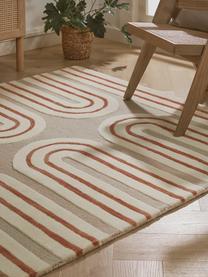 Tapis en laine tufté main Arne, Beige, terracotta, blanc crème, larg. 80 x long. 150 cm (taille XS)