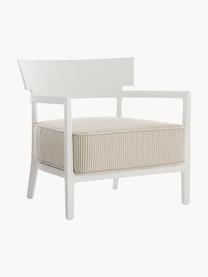 Poltrona da giardino Cara, Rivestimento: tessuto Il rivestimento r, Struttura: policarbonato laccato, Tessuto bianco, beige, bianco, Larg. 68 x Prof. 67 cm