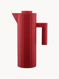 Isolierkanne Plissé, 1 L, Thermoplastisches Harz, Glas, Rot, 1 L