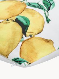 Bavlněný povlak na polštář Citrus, 100 % bavlna, Bílá, odstíny žluté a zelené, Š 50 cm, D 50 cm