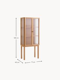 Highboard Curiosity aus Eichenholz, Eichenholz, Glas, Eichenholz, Transparent, B 71 x H 168 cm