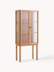 Highboard Curiosity aus Eichenholz, Eichenholz, Glas, Eichenholz, Transparent, B 71 x H 168 cm