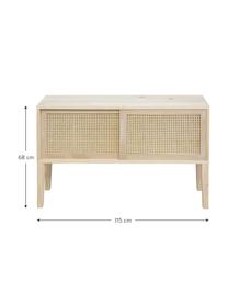 Aparador de madera de pino Rejilla, Beige, An 115 x Al 68 cm