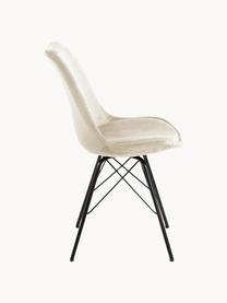 Fluwelen stoelen Eris, 2 stuks, Bekleding: polyester fluweel, Poten: gepoedercoat metaal, Fluweel beige, B 49 x D 54 cm
