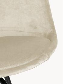 Krzesło tapicerowane z aksamitu i metalowymi nogami Eris, 2 szt., Tapicerka: aksamit poliestrowy Dzięk, Nogi: metal malowany proszkowo, Beżowy aksamit, S 49 x G 54 cm