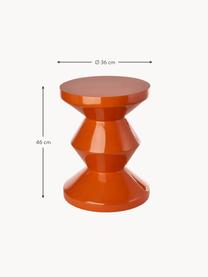 Table d'appoint ronde Zig Zag, Plastique, laqué, Orange, Ø 36 x haut. 46 cm