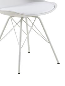 Kunststoff-Stühle Eris, 2 Stück, Sitzschale: Kunststoff, Beine: Metall, pulverbeschichtet, Weiß, B 49 x T 54 cm