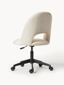 Chaise de bureau en velours Rachel, hauteur ajustable, Velours beige clair, larg. 65 x prof. 66 cm