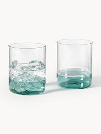 Mundgeblasene Wassergläser Kiosk, 6 Stück, Glas, Dunkelgrün, Ø 8 x H 10 cm, 380 ml