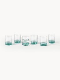 Ručne fúkané poháre na vodu Kiosk, 6 ks, Sklo, Tmavozelená, Ø 8 x V 10 cm, 380 ml