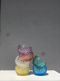 Mundgeblasene Snackschalen Hobnail, 4 Stück, Glas, mundgeblasen, Transparent, Ø 12 x H 7 cm