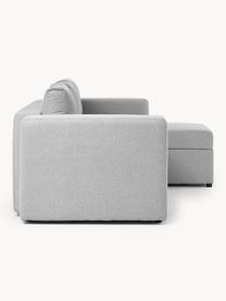 Schlafsofa Noah (3-Sitzer) mit Stauraum, Bezug: Polyester Der strapazierf, Gestell: Massives Buchennholz, FSC, Webstoff Grau, B 269 x T 160 cm, Eckteil links