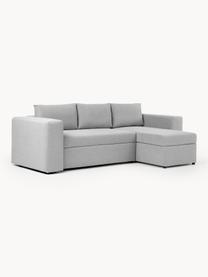 Sofa rozkładana z miejscem do przechowywania Noah (3-osobowa), Tapicerka: poliester Dzięki tkaninie, Nogi: tworzywo sztuczne, Jasnoszara tkanina, S 269 x G 160 cm, lewostronna