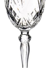 Copas de vino blanco de cristal con relieve Melodia, 6 uds., Cristal, Transparente, Ø 8 x Al 19 cm, 210 ml