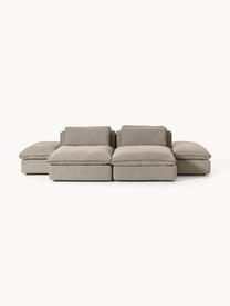 Sofa modułowa Felix, Tapicerka: 100% poliester Dzięki tka, Nogi: tworzywo sztuczne Ten pro, Greige tkanina, B 320 x T 250 cm