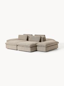 Sofa modułowa Felix, Tapicerka: 100% poliester Dzięki tka, Nogi: tworzywo sztuczne Ten pro, Greige tkanina, B 320 x T 250 cm